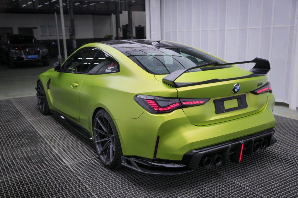 BMW M3 G80 G81 2021 2022 2023 2024 & M4 G82 G83 2021 2022 2023 2024 with Aftermarket Parts - AE V2 Style?Rear Diffuser & Canards Carbon Fiber from ?ArmorExtend