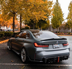 BMW M3 G80 G81 2021 2022 2023 2024 & M4 G82 G83 2021 2022 2023 2024 with Aftermarket Parts - AE V2 Style?Rear Diffuser & Canards Carbon Fiber from ?ArmorExtend