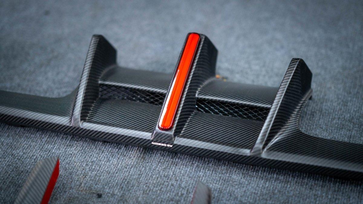 BMW M3 G80 G81 2021 2022 2023 2024 & M4 G82 G83 2021 2022 2023 2024 with Aftermarket Parts - AE V2 Style?Rear Diffuser & Canards Carbon Fiber from ?ArmorExtend
