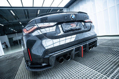 BMW M3 G80 G81 2021 2022 2023 2024 & M4 G82 G83 2021 2022 2023 2024 with Aftermarket Parts - AE V2 Style?Rear Diffuser & Canards Carbon Fiber from ?ArmorExtend