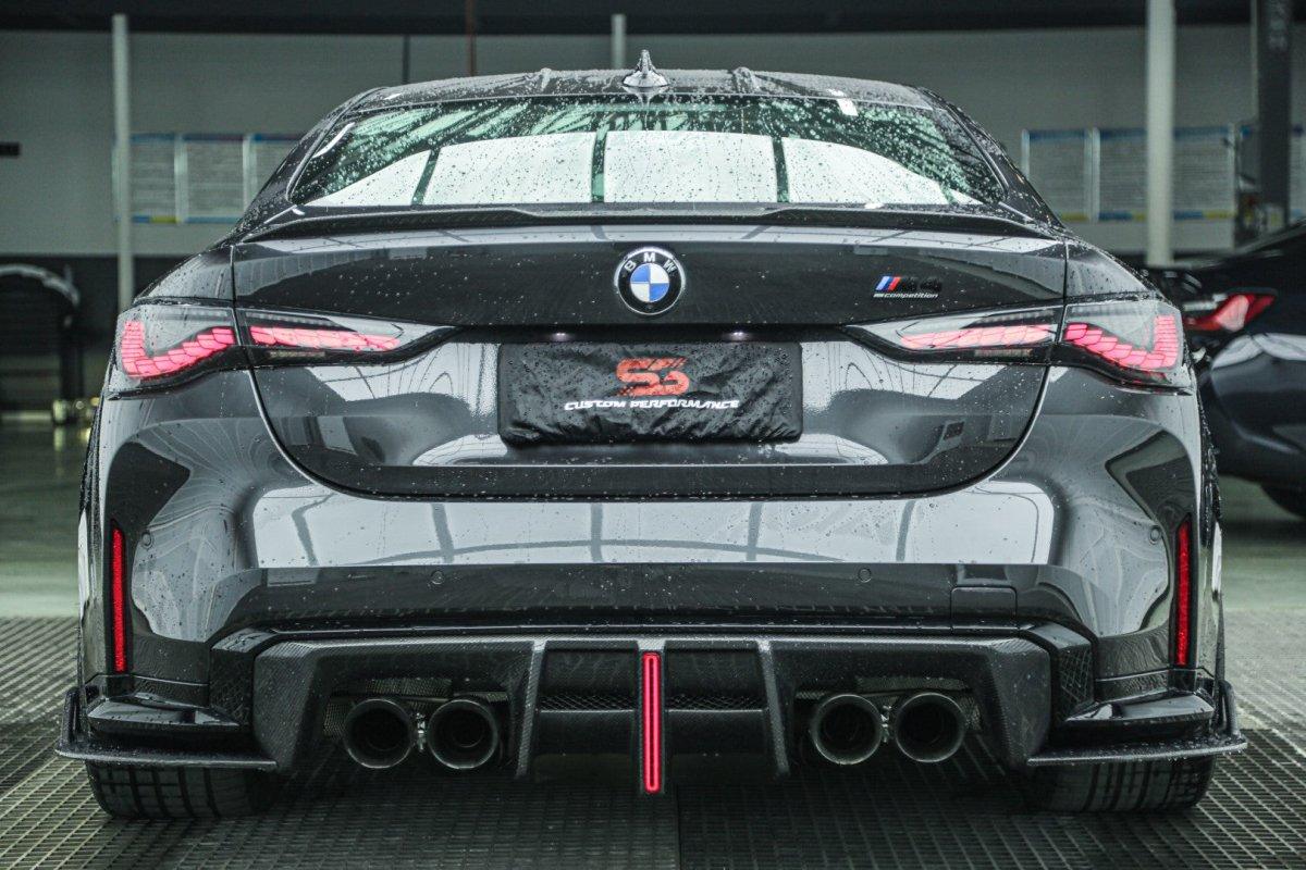 BMW M3 G80 G81 2021 2022 2023 2024 & M4 G82 G83 2021 2022 2023 2024 with Aftermarket Parts - AE V2 Style?Rear Diffuser & Canards Carbon Fiber from ?ArmorExtend