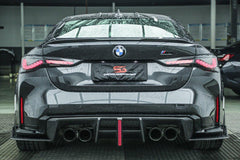 BMW M3 G80 G81 2021 2022 2023 2024 & M4 G82 G83 2021 2022 2023 2024 with Aftermarket Parts - AE V2 Style?Rear Diffuser & Canards Carbon Fiber from ?ArmorExtend