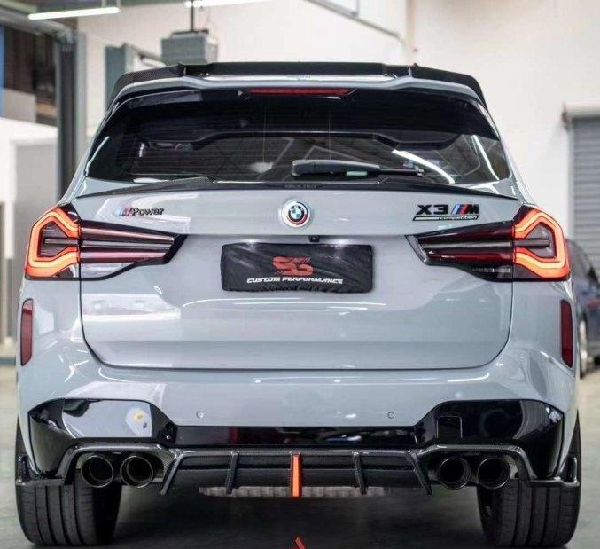 BMW X3M X3MC F97 (Fits Both Pre-LCI & LCI) 2019 2020 2021 2022 2023 2024 with Aftermarket Parts - AE V2 Style Rear Diffuser?Carbon Fiber?from ArmorExtend