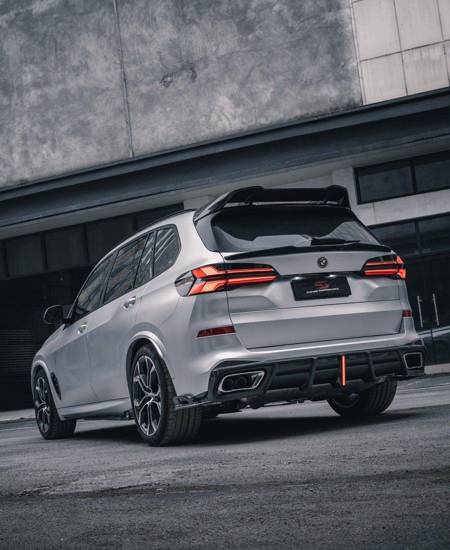 BMW X5 G05 M50i X/S Drive 40i (with M-Package) (Fits Both Pre-LCI & LCI) 2019 2020 2021 2022 2023 2024?with Aftermarket Parts - AE?Style Rear Roof Spoiler Carbon Fiber from ArmorExtend