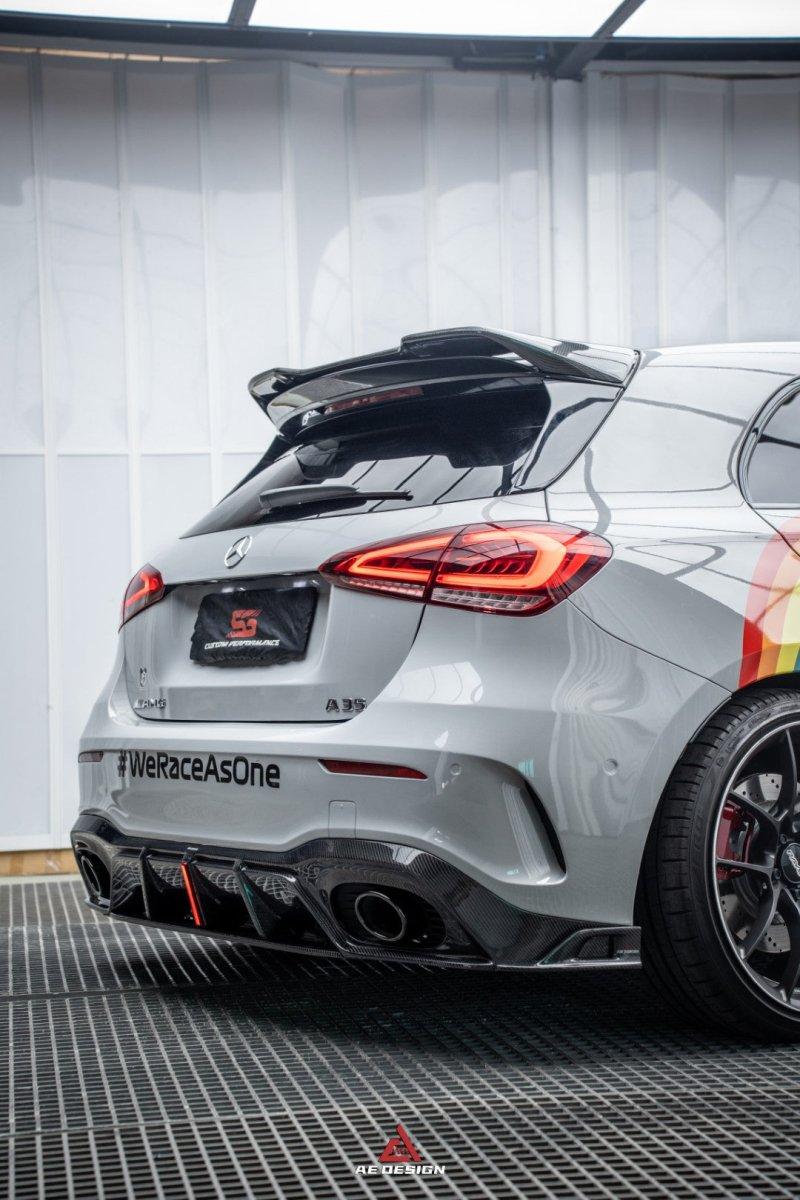 Mercedes Benz A-Class A45/A35/A250/A220 W177 2019 2020 2021 2022 2023 2024?with Aftermarket Parts -AE Rear Roof Spoiler?Carbon Fiber?from?ArmorExtend