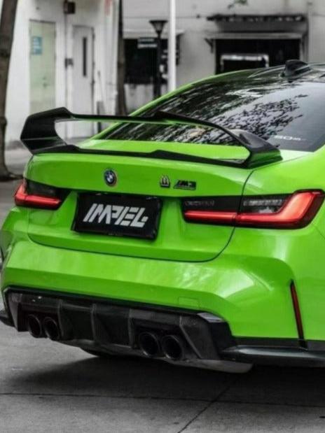 BMW M3 G80 2021 2022 2023 2024 & 3 Series 330i M340i (Fits Both Pre-LCI & LCI) 2019 2020 2021 2022 2023 2024 with Aftermarket Parts - AE Style Rear Wing Carbon Fiber?from ArmorExtend