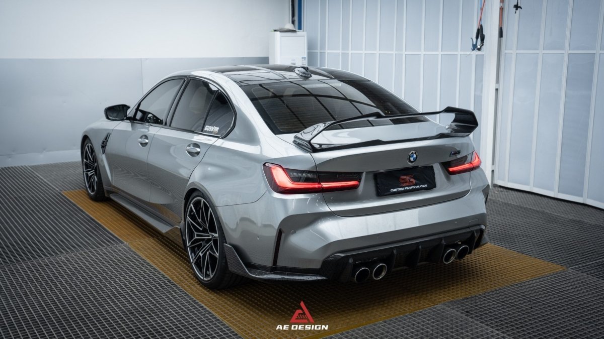BMW M3 G80 2021 2022 2023 2024 & 3 Series 330i M340i (Fits Both Pre-LCI & LCI) 2019 2020 2021 2022 2023 2024 with Aftermarket Parts - AE Style Rear Wing Carbon Fiber?from ArmorExtend