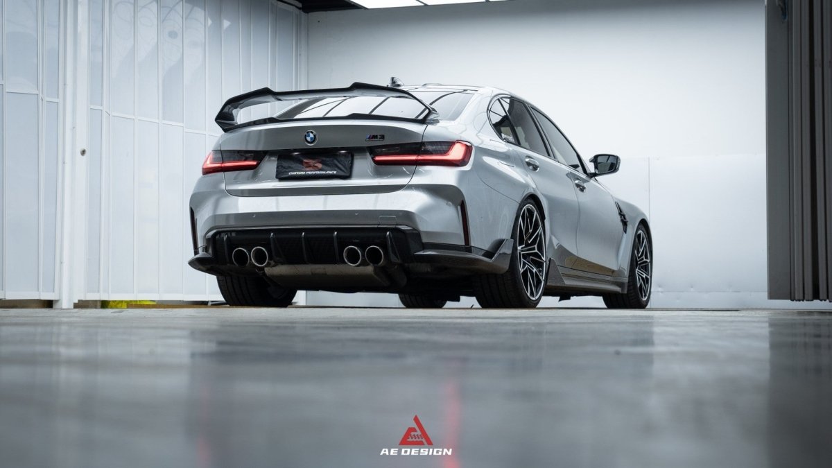 BMW M3 G80 2021 2022 2023 2024 & 3 Series 330i M340i (Fits Both Pre-LCI & LCI) 2019 2020 2021 2022 2023 2024 with Aftermarket Parts - AE Style Rear Wing Carbon Fiber?from ArmorExtend