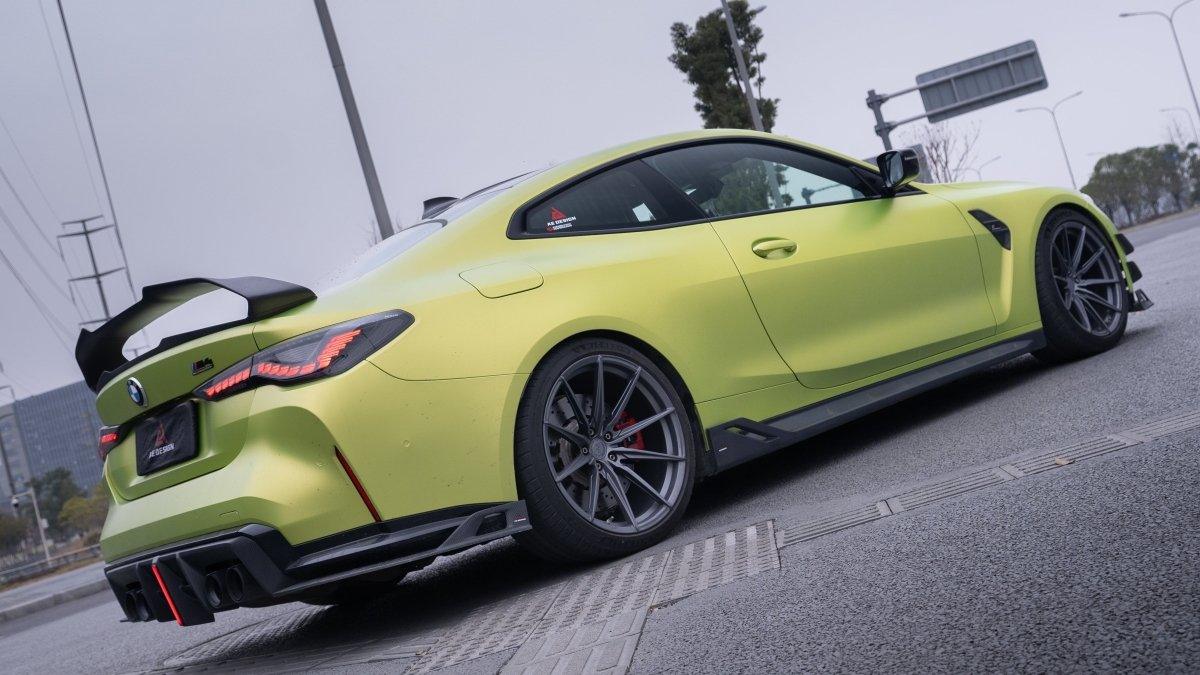 BMW M3 G80 G81 2021 2022 2023 2024 & M4 G82 G83 2021 2022 2023 2024 with Aftermarket Parts - AE Style Side Skirts Carbon Fiber?from ArmorExtend