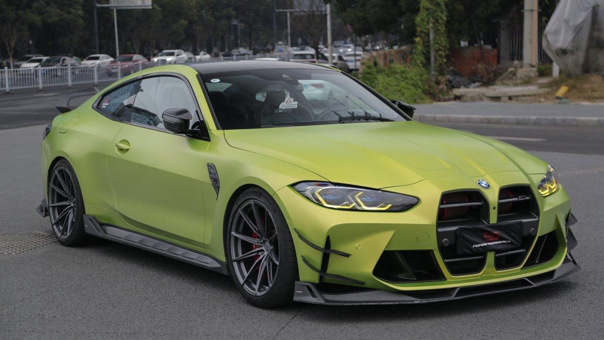 BMW M3 G80 G81 2021 2022 2023 2024 & M4 G82 G83 2021 2022 2023 2024 with Aftermarket Parts - AE Style Side Skirts Carbon Fiber?from ArmorExtend