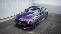 BMW 2 Series G42 230i (With M-Package Bumper) M240i 2022 2023 2024 with Aftermarket Parts - AE Style Front Lip Pre-preg Carbon Fiber from?ArmorExtend