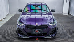 BMW 2 Series G42 230i (With M-Package Bumper) M240i 2022 2023 2024 with Aftermarket Parts - AE Style Front Lip Pre-preg Carbon Fiber from?ArmorExtend