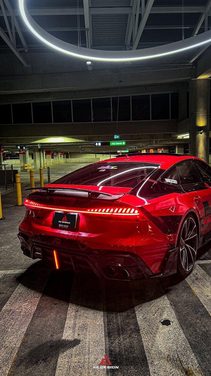 Audi RS6 C8 2020 2021 2022 2023 2024 & RS7 C8 2020 2021 2022 2023 2024 with Aftermarket Parts - AE Rear Diffuser & Canards?Carbon Fiber?from ArmorExtend