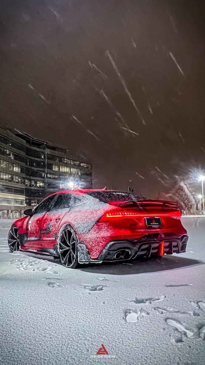 Audi RS6 C8 2020 2021 2022 2023 2024 & RS7 C8 2020 2021 2022 2023 2024 with Aftermarket Parts - AE Rear Diffuser & Canards?Carbon Fiber?from ArmorExtend
