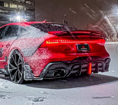 Audi RS6 C8 2020 2021 2022 2023 2024 & RS7 C8 2020 2021 2022 2023 2024 with Aftermarket Parts - AE Rear Diffuser & Canards?Carbon Fiber?from ArmorExtend