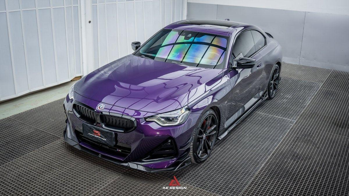 BMW 2 Series G42 230i M240i 2022 2023 2024 with Aftermarket Parts - AE Style Side Skirts Carbon Fiber from ArmorExtend