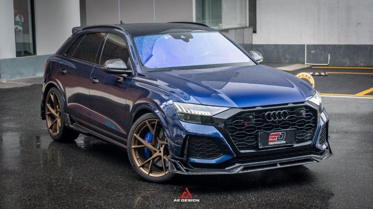 Audi RSQ8 2021 2022 2023 2024 with Aftermarket Parts - AE Style  Front Canards Carbon Fiber from ArmorExtend