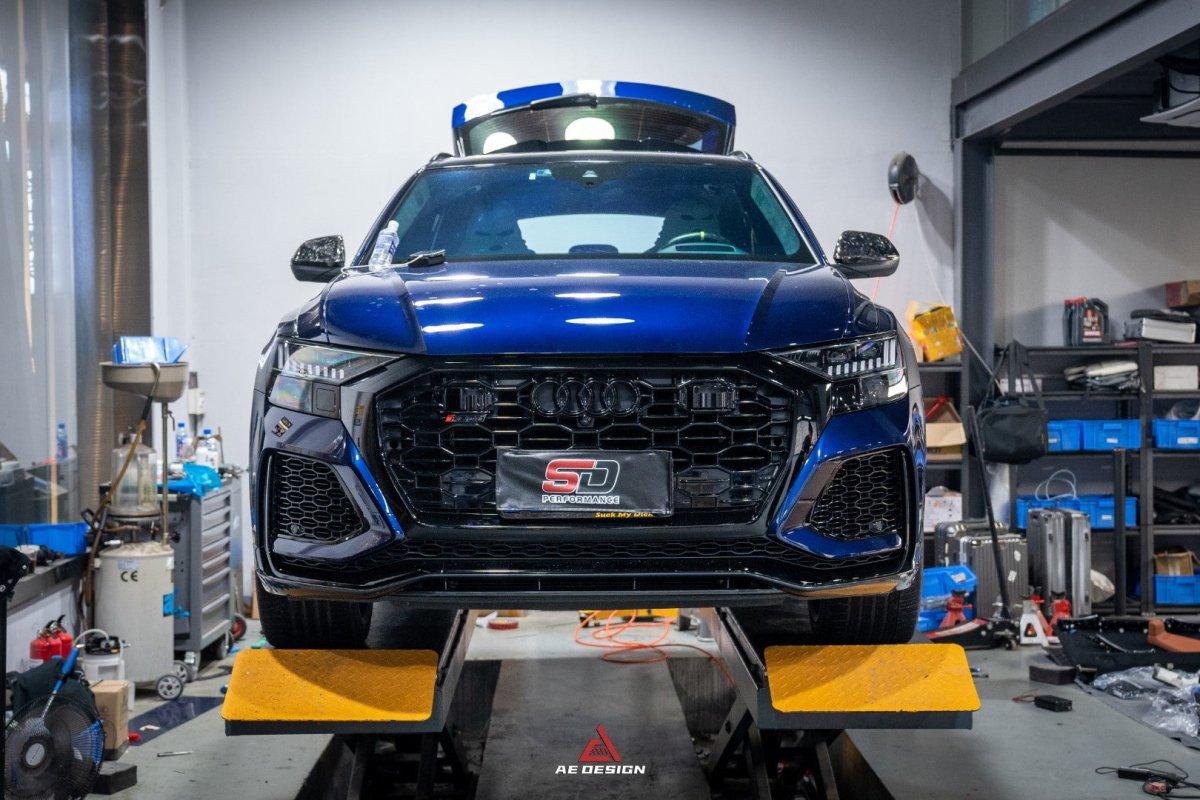 Audi RSQ8 2021 2022 2023 2024 with Aftermarket Parts - AE Front Lip Carbon Fiber from ArmorExtend