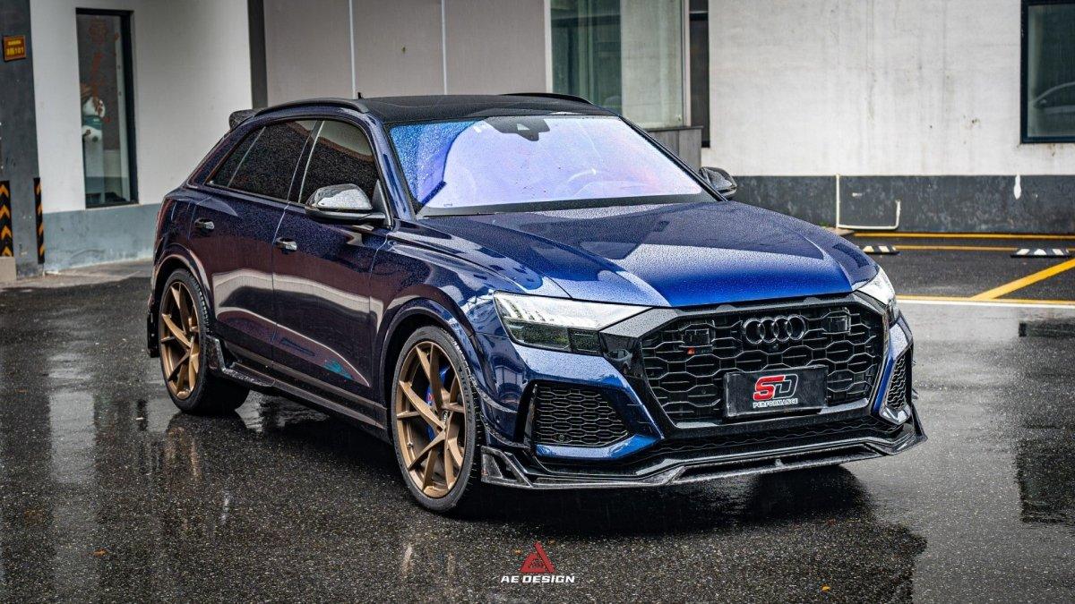 Audi RSQ8 2021 2022 2023 2024 with Aftermarket Parts - AE Front Lip Carbon Fiber from ArmorExtend