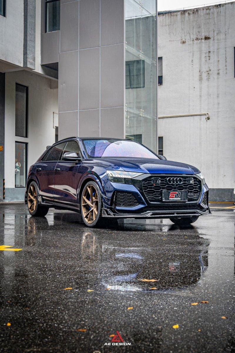 Audi RSQ8 2021 2022 2023 2024 with Aftermarket Parts - AE Front Lip Carbon Fiber from ArmorExtend