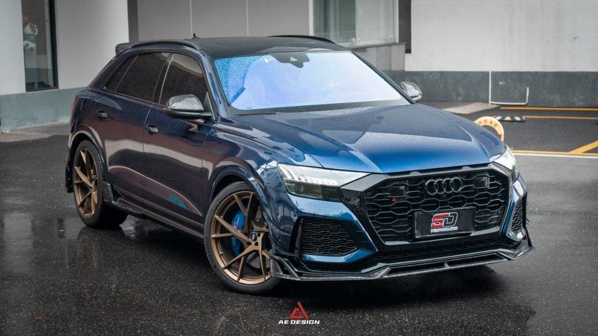 Audi RSQ8 2021 2022 2023 2024 with Aftermarket Parts - AE Front Lip Carbon Fiber from ArmorExtend