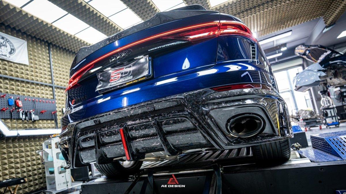 Audi RSQ8 2021 2022 2023 2024 SQ8 Q8 (requires you to upgrade the exhaust tips to RSQ8 version) 2020 2021 2022 2023 2024 with Aftermarket Parts - AE Rear Diffuser Carbon Fiber from ArmorExtend