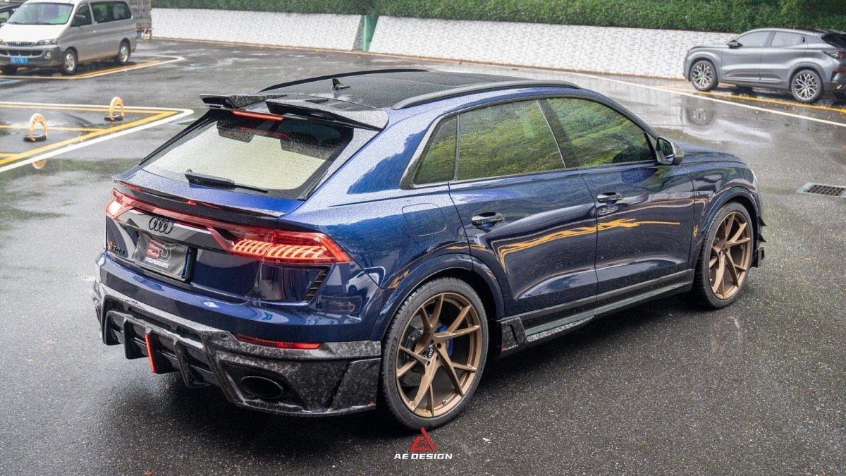 Audi RSQ8 2021 2022 2023 2024 SQ8 Q8 (requires you to upgrade the exhaust tips to RSQ8 version) 2020 2021 2022 2023 2024 with Aftermarket Parts - AE Rear Diffuser Carbon Fiber from ArmorExtend