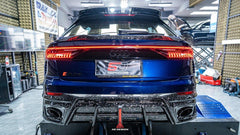 Audi RSQ8 2021 2022 2023 2024 SQ8 Q8 (requires you to upgrade the exhaust tips to RSQ8 version) 2020 2021 2022 2023 2024 with Aftermarket Parts - AE Rear Diffuser Carbon Fiber from ArmorExtend