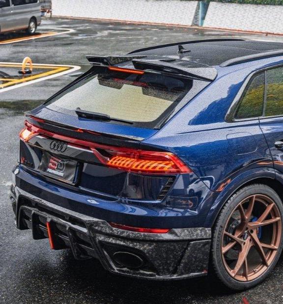 Audi RSQ8 2021 2022 2023 2024 SQ8 Q8 (requires you to upgrade the exhaust tips to RSQ8 version) 2020 2021 2022 2023 2024 with Aftermarket Parts - AE Rear Diffuser Carbon Fiber from ArmorExtend