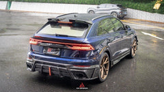 Audi RSQ8 2021 2022 2023 2024 SQ8 Q8 (requires you to upgrade the exhaust tips to RSQ8 version) 2020 2021 2022 2023 2024 with Aftermarket Parts - AE Rear Diffuser Carbon Fiber from ArmorExtend