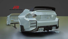 BMW M2 M2C G87 2023 2024 with Aftermarket Parts - ART & ART Street Version & AE Track Version Style Rear Diffuser & Canards Carbon Fiber from ArmorExtend