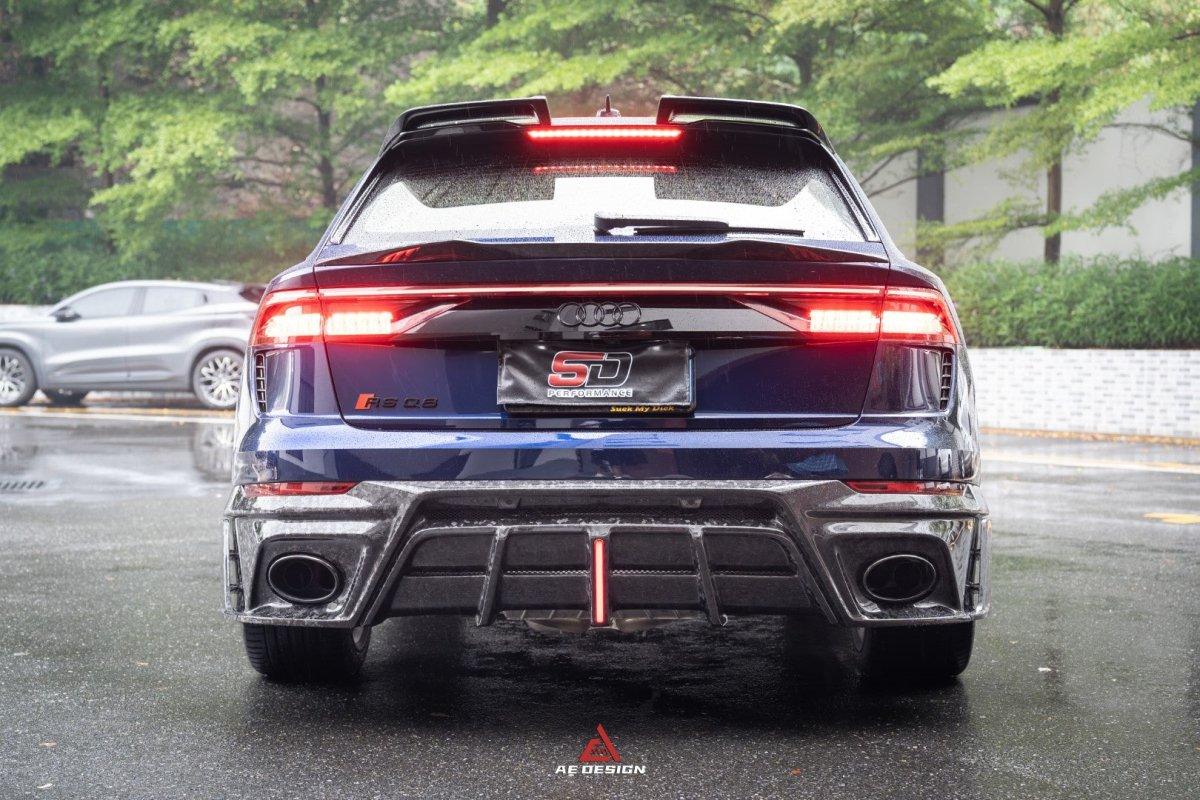 Audi Q8 SQ8 RSQ8 2020 2021 2022 2023 2024 with Aftermarket Parts - AE Rear Spoiler Carbon Fiber from ArmorExtend