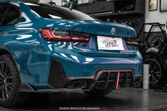 BMW 3 Series 330i (With M-Package Bumper, does not fit base model) M340i G20 G21 LCI 2023 2024?with Aftermarket Parts - Plustic?Style?Rear Diffuser & Canards ABS from ArmorExtend