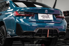 BMW 3 Series 330i (With M-Package Bumper, does not fit base model) M340i G20 G21 LCI 2023 2024 with Aftermarket Parts - Plustic Style Rear Diffuser & Canards ABS from ArmorExtend
