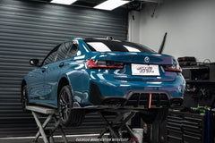 BMW 3 Series 330i (With M-Package Bumper, does not fit base model) M340i G20 G21 LCI 2023 2024?with Aftermarket Parts - Plustic?Style?Rear Diffuser & Canards ABS from ArmorExtend
