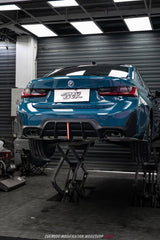 BMW 3 Series 330i (With M-Package Bumper, does not fit base model) M340i G20 G21 LCI 2023 2024?with Aftermarket Parts - Plustic?Style?Rear Diffuser & Canards ABS from ArmorExtend