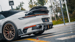 Porsche 911 992 Carrera/4/S/4S 2020-ON with Aftermarket Parts-ART Style Carbon Fiber Rear Diffuser Replacement - Armorextend