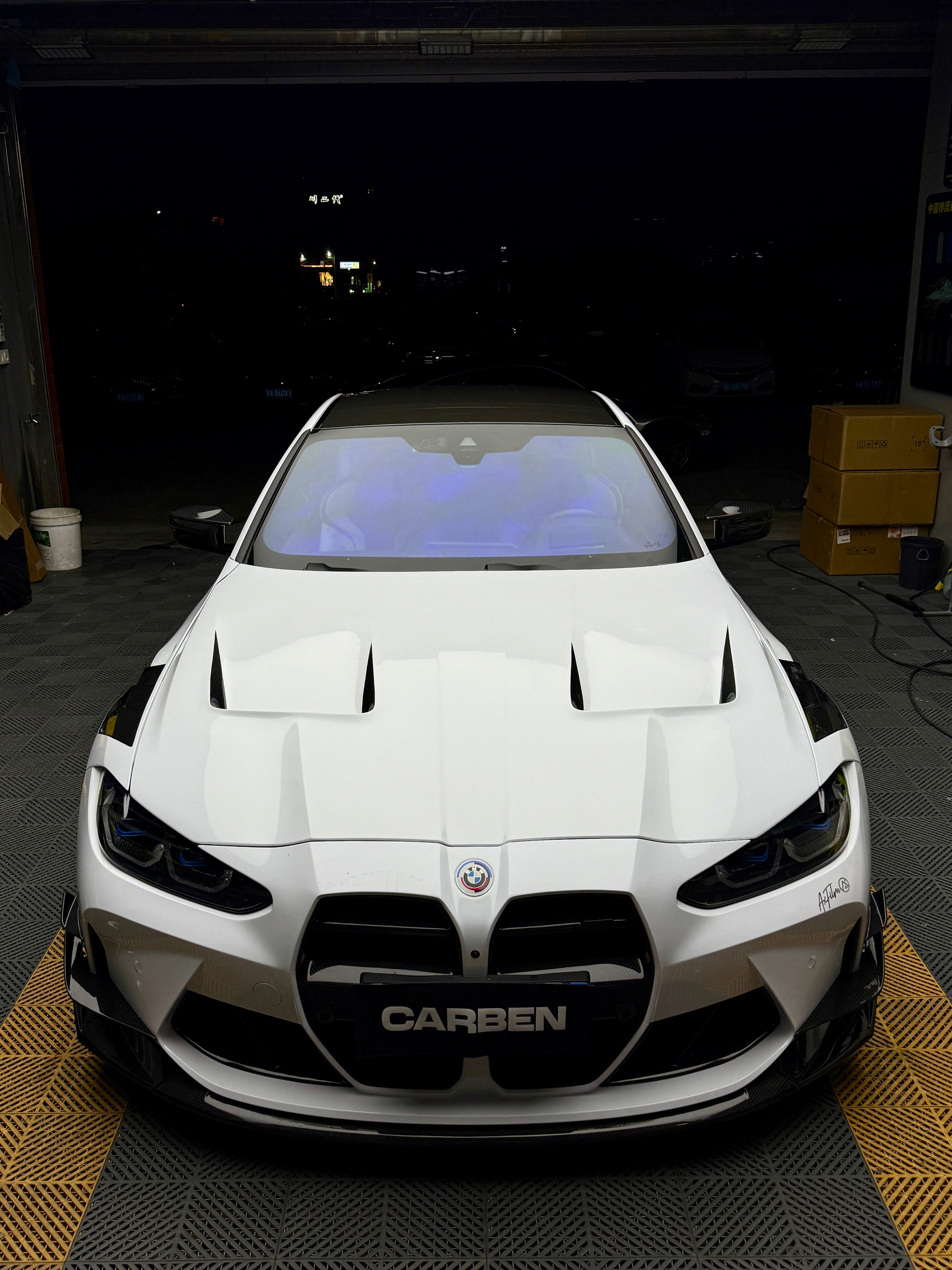 BMW M3 G80 G81 & M4 G82 G83 2021 2022 2023 2024 with Aftermarket Parts - AE?Style Hood?Carbon Fiber from ArmorExtend