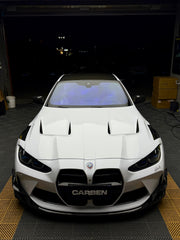 BMW M3 G80 G81 & M4 G82 G83 2021 2022 2023 2024 with Aftermarket Parts - AE?Style Hood?Carbon Fiber from ArmorExtend
