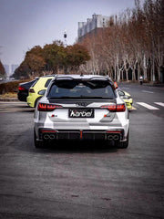 Audi S4 B9.5 2020-ON with Aftermarket Parts - Rear Diffuser & Canards V1 Style Pre-preg Carbon Fiber from Karbel Carbon