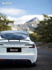 Karbel Pre-preg Carbon Fiber With Light Rear Diffuser & Canards for Tesla Model 3 Highland / P