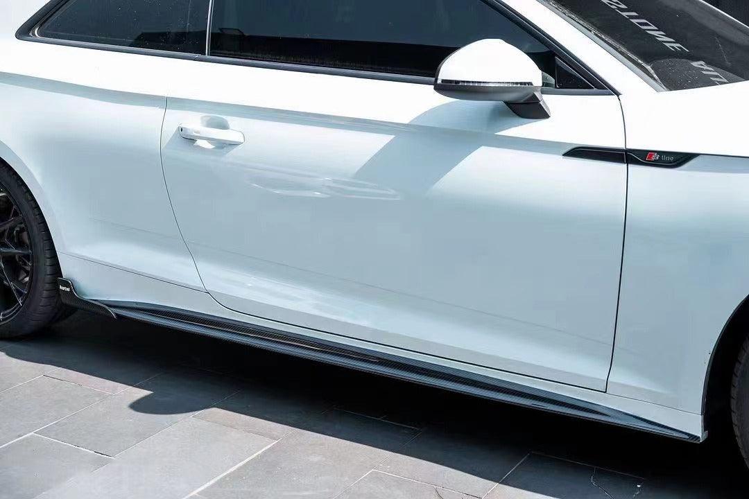 Audi S5 A5 B9.5 2020 2021 2022 2023 2024 Early 2025 With Aftermarket Parts - Side Skirts Extensions Dry Pre-preg Carbon Fiber from Karbel Carbon