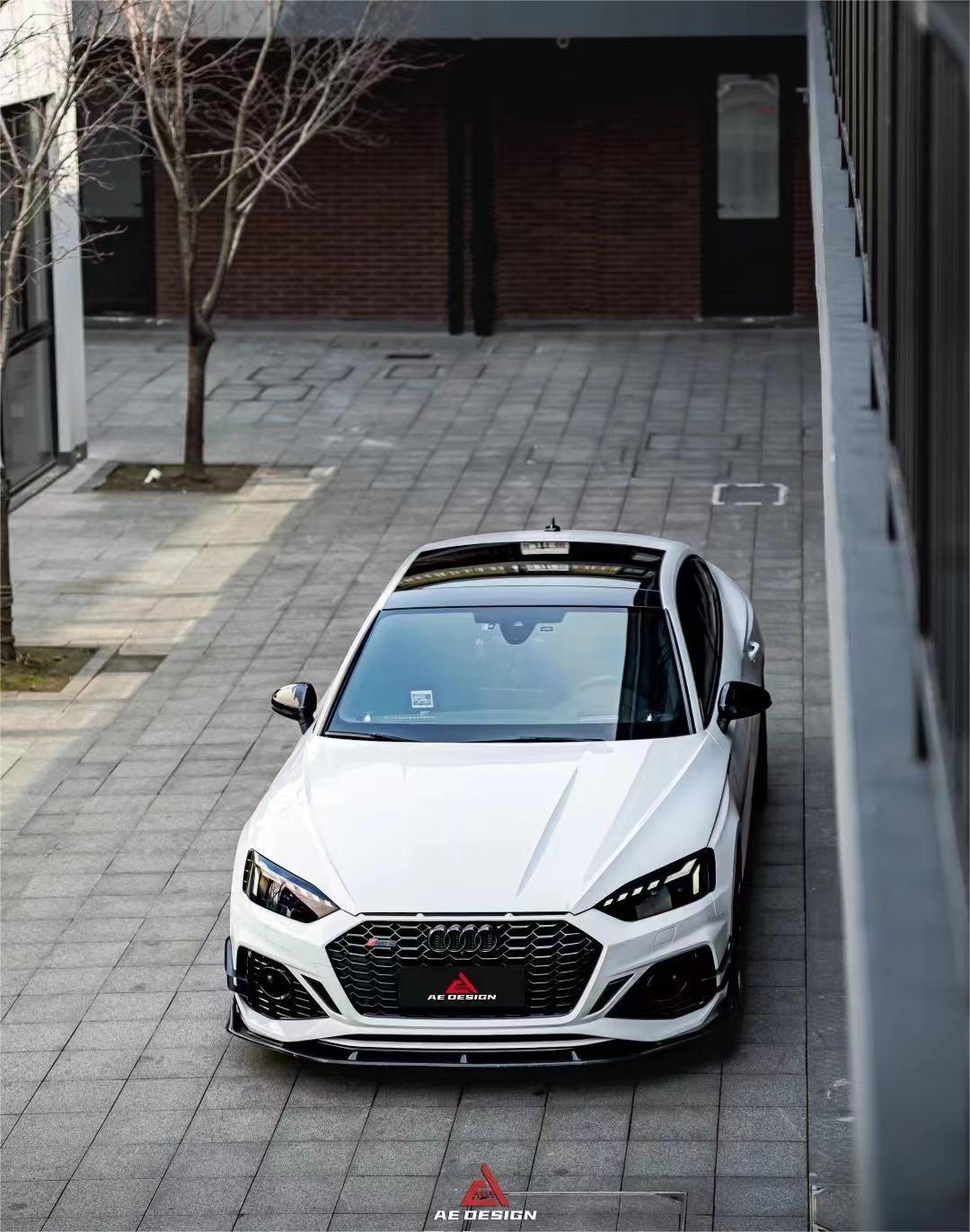 Audi RS5 B9.5 2020 2021 2022 2023 2024?with Aftermarket Parts - AE Style Front Lip Carbon Fiber from ArmorExtend