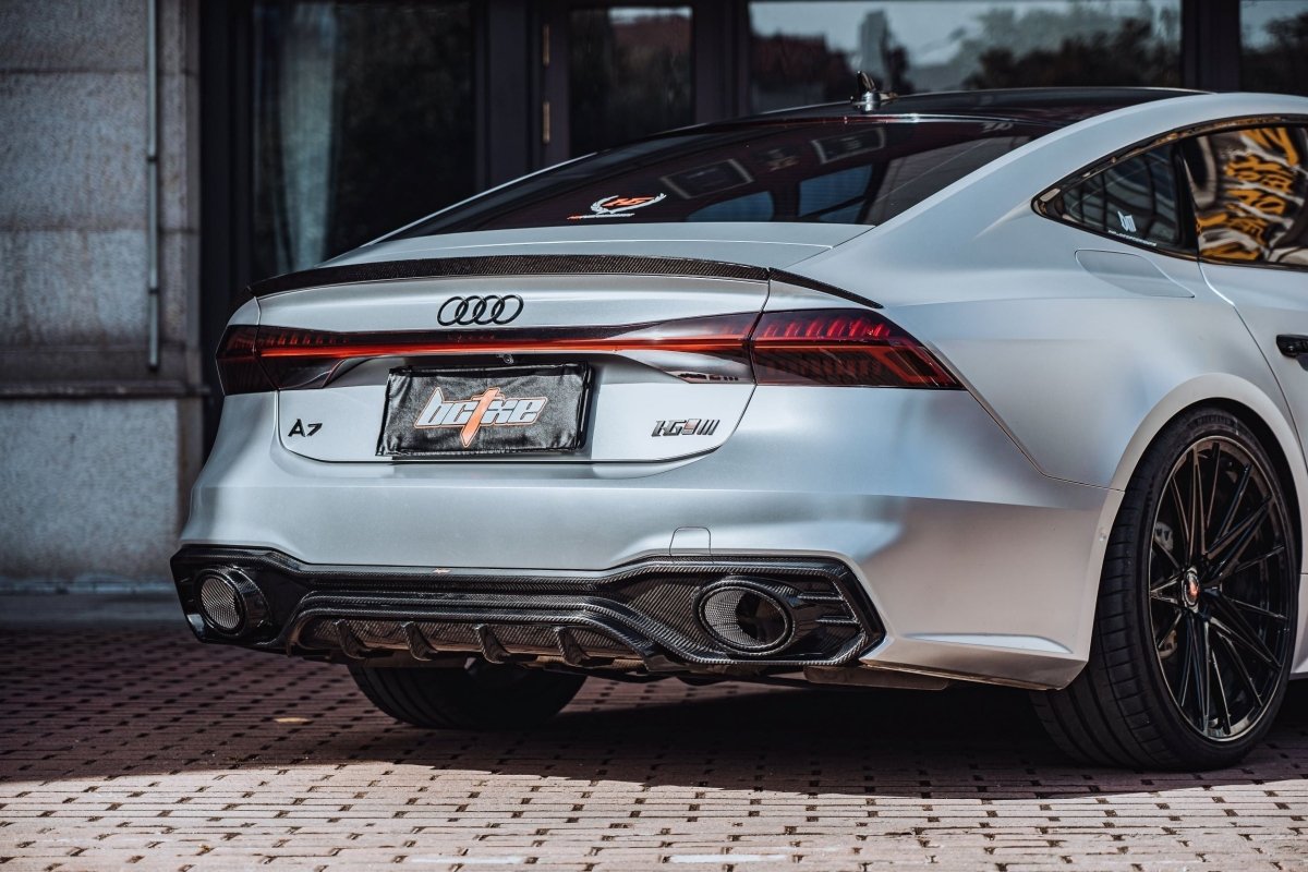 Audi RS7 S7 A7 C8 2019 2020 2021 2022 2023 2024 with Aftermarket Parts - V1 Rear Spoiler Carbon Fiber from BCTXE Tuning