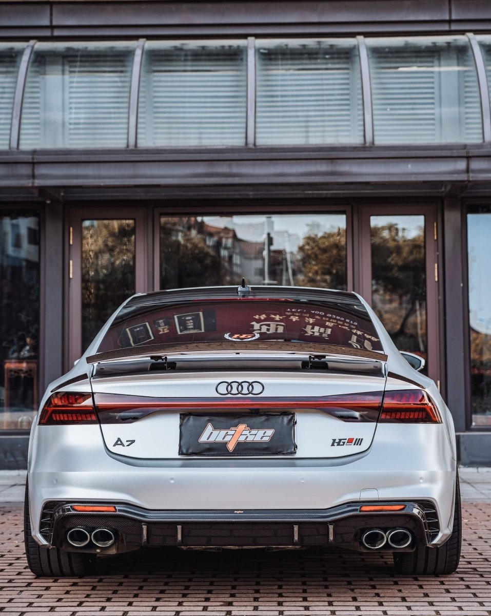 Audi RS7 S7 A7 C8 2019 2020 2021 2022 2023 2024 with Aftermarket Parts - V1 Rear Spoiler Carbon Fiber from BCTXE Tuning