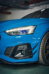 Audi S5 A5 S-line (with s-line bumper, does not base model) B9.5 2020 2021 2022 2023 2024 with Aftermarket Parts - Front Canards Pre-preg Carbon Fiber from BCTXE Tuning