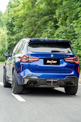 BMW X3M X3MC (F97) LCI 2022 2023 2024 with Aftermarket Parts - Rear Roof Spoiler Pre-preg Carbon Fiber from BCTXE Tuning