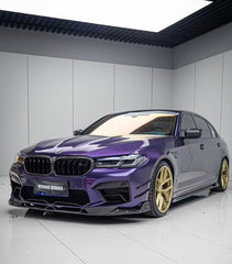 BMW M5 / M5C F90 Pre-LCI 2018 2019 2020 & M5 / M5C F90 LCI 2021 2022 2023 2024 With Aftermarket Parts - AE Lower Lip & Middle Lip?Carbon Fiber from ArmorExtend