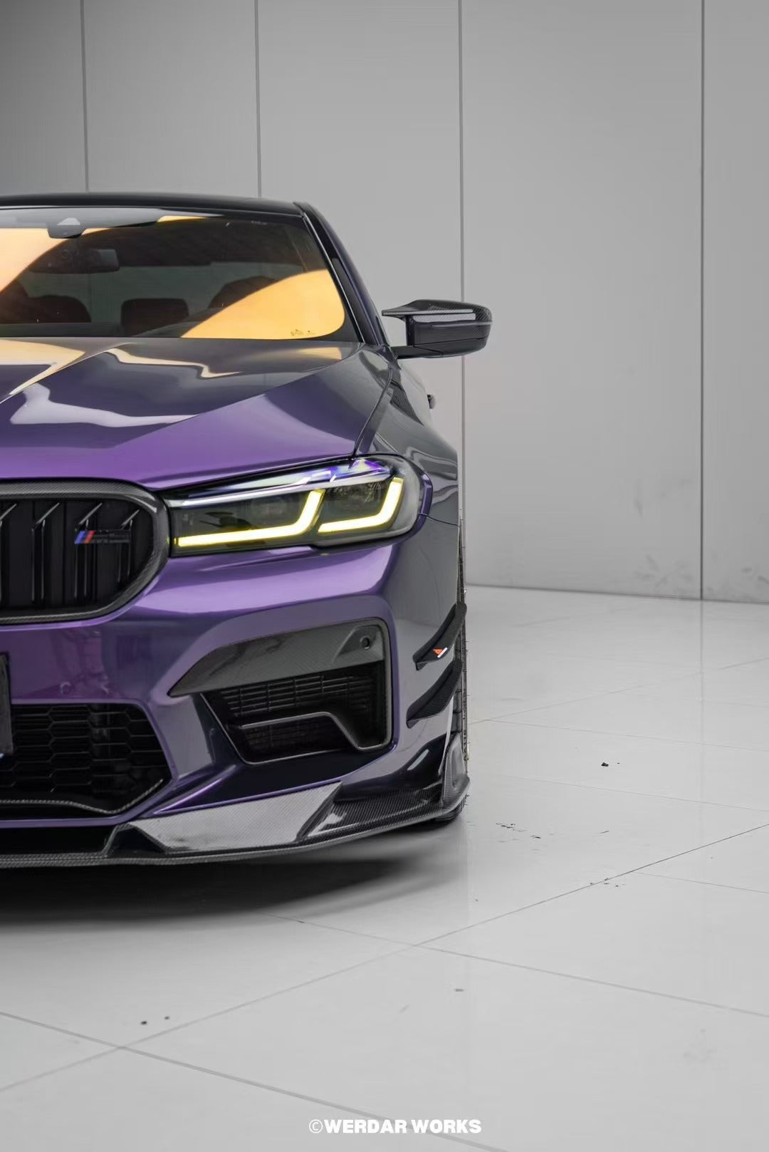 BMW M5 / M5C F90 Pre-LCI 2018 2019 2020 & M5 / M5C F90 LCI 2021 2022 2023 2024 With Aftermarket Parts - AE Lower Lip & Middle Lip?Carbon Fiber from ArmorExtend