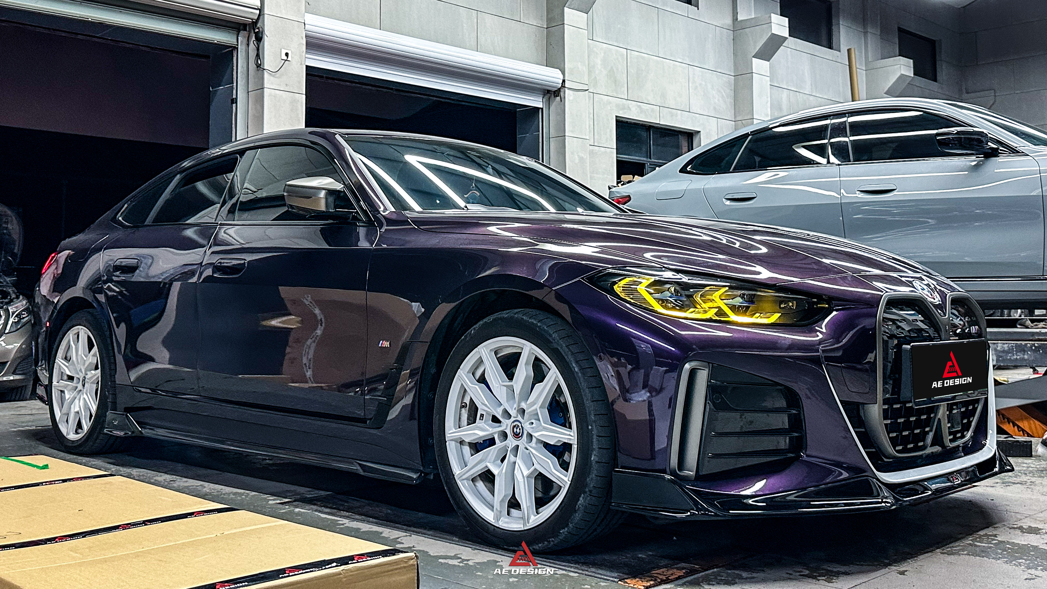 BMW I4 M50 / e Drive 40 (with M-package bumper, does not fit base model) I4 M50 / e Drive 40 & 4 Series Gran Coupe M440i 430i (with M-package bumper, does not fit base model) G26 2022 2023 2024 with Aftermarket Parts - AE Style Front Lip?Carbon Fiber / ABS from ArmorExtend